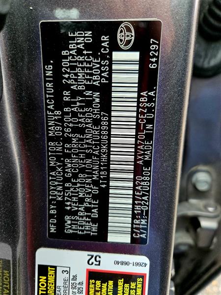 2019 Toyota Camry SE - Photo 15